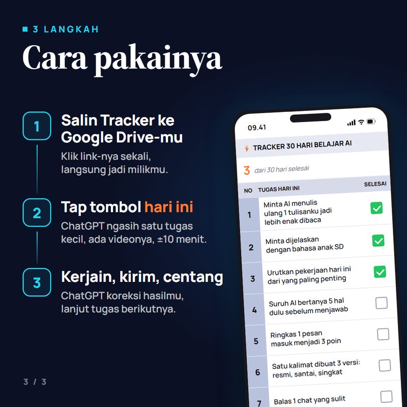 Cara pakai Tracker 30 Hari